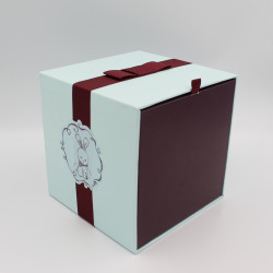 Doudou lapin beige blanc foulard bleu Les Amis KALOO 20 cm