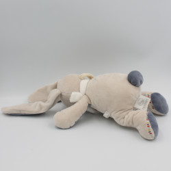 Doudou musical lapin bleu beige blanc Bao et Wapi NOUKIE'S