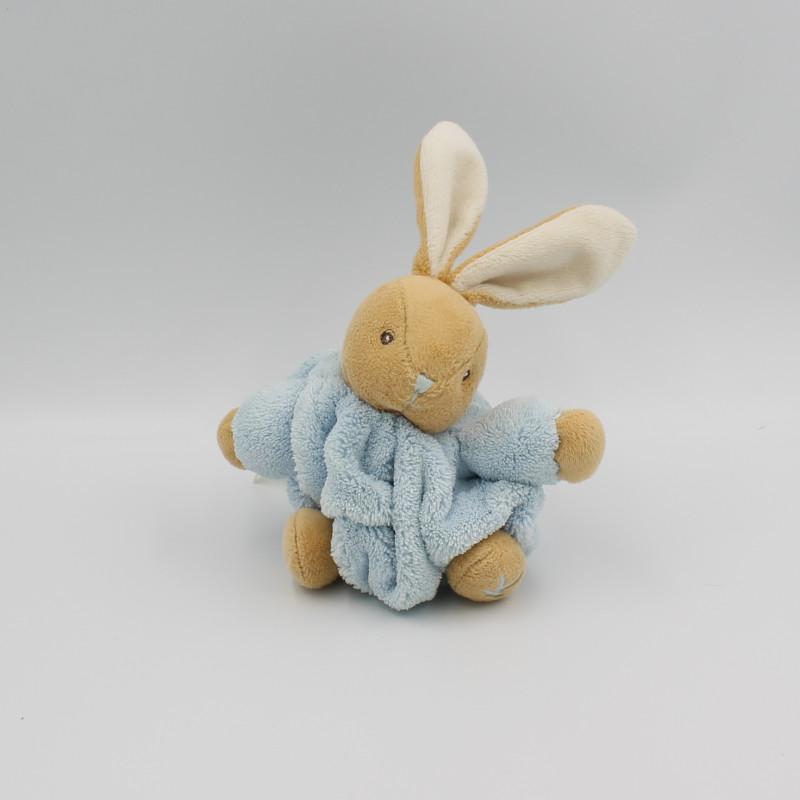 Mini Doudou lapin plume beige bleu KALOO