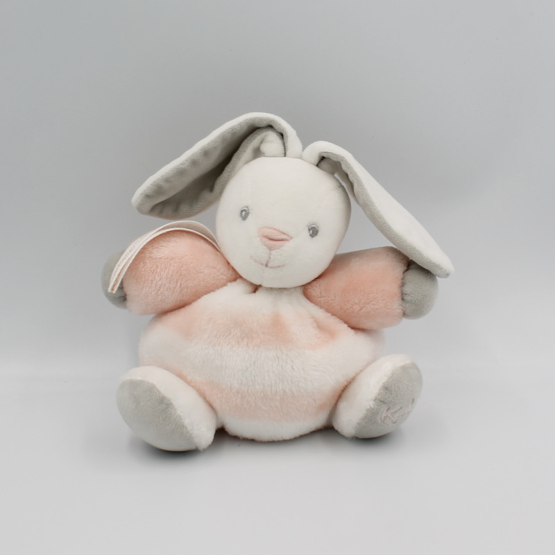 Doudou lapin blanc orange rayé Tendres et Douces KALOO