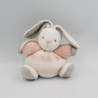 Doudou lapin blanc orange rayé Tendres et Douces KALOO