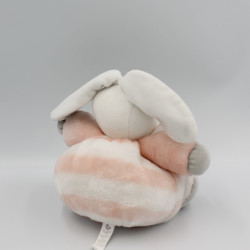 Doudou lapin blanc orange rayé Tendres et Douces KALOO