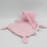 Doudou plat ours blanc rose étoiles NICOTOY SIMBA TOYS