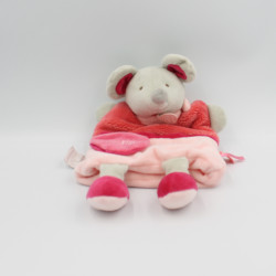 Doudou et compagnie marionnette souris grise rose rouge plic ploc