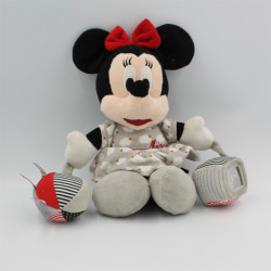 Doudou Minnie rouge gris balle cube DISNEY