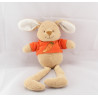 Doudou lapin beige tee shirt vert carotte COMPTINE