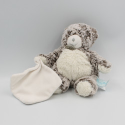 Doudou ours blanc marron mouchoir Flocons BABY NAT