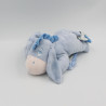 Doudou Bourriquet couché couverture vichy bleu Disney Nicotoy