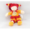 Doudou et compagnie lutin arlequin orange rouge 