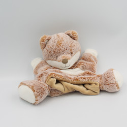 Doudou marionnette renard marron roux blanc TEX