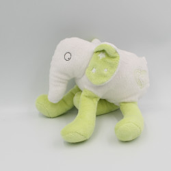 Doudou éléphant blanc vert étoiles GRAIN DE BLE