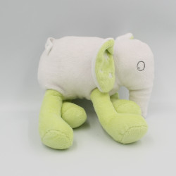 Doudou éléphant blanc vert étoiles GRAIN DE BLE