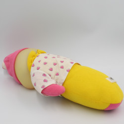 Ancien Doudou Luciole phosphorescent Toto rose jaune AJENA