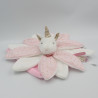 Doudou et compagnie plat licorne rose blanc or attrape rêve