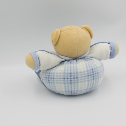 Doudou ours patapouf bleu carreaux BLUE KALOO