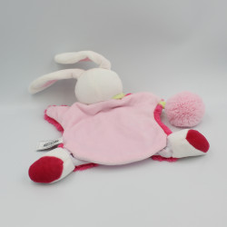 Doudou et compagnie marionnette lapin rose blanc vert LOVELY