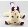 Doudou vache blanc violet nez en coeur MARESE