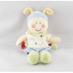Doudou lutin escargot vert bleu spirale étoiles KIABI