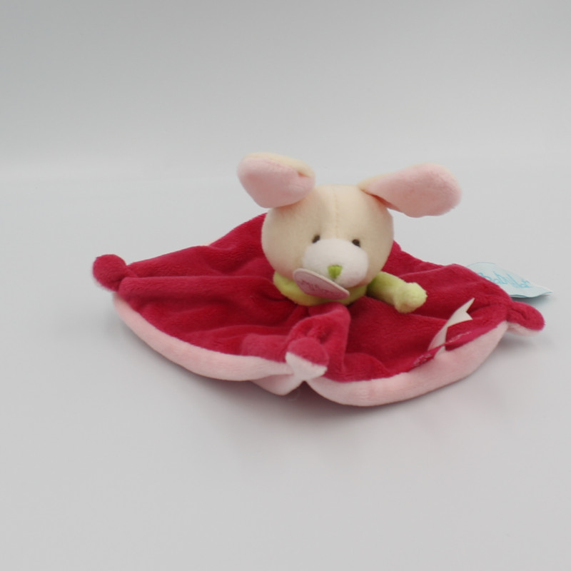 Petit Doudou plat lapin rose cueillir des cerises BABY NAT