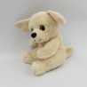 Doudou peluche chien beige écru gros yeux 
