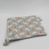 Doudou plat carré gris lapins carottes AIR FRANCE