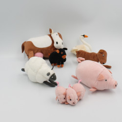 Petites peluches animaux de la ferme vache cochon mouton IKEA