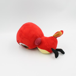 Peluche oiseau rouge jaune 