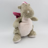 Doudou dragon gris rose Victoria et Lucie NOUKIE'S