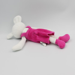 Doudou souris blanche robe rose coeur LASER