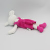 Doudou souris blanche robe rose coeur LASER