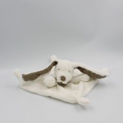 Doudou plat lapin blanc bandanas gris TEX BABY