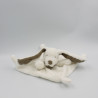 Doudou plat lapin blanc bandanas gris TEX BABY