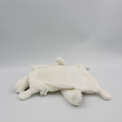 Doudou plat lapin blanc bandanas gris TEX BABY