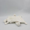 Doudou plat lapin blanc bandanas gris TEX BABY