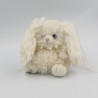 Peluche lapin blanc écru noeud rubans LOUISE MANSEN
