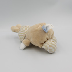 Doudou lutin lapin beige rayé avec bonnet GIPSY