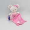 Doudou souris blanche rose mouchoir LUMINOU