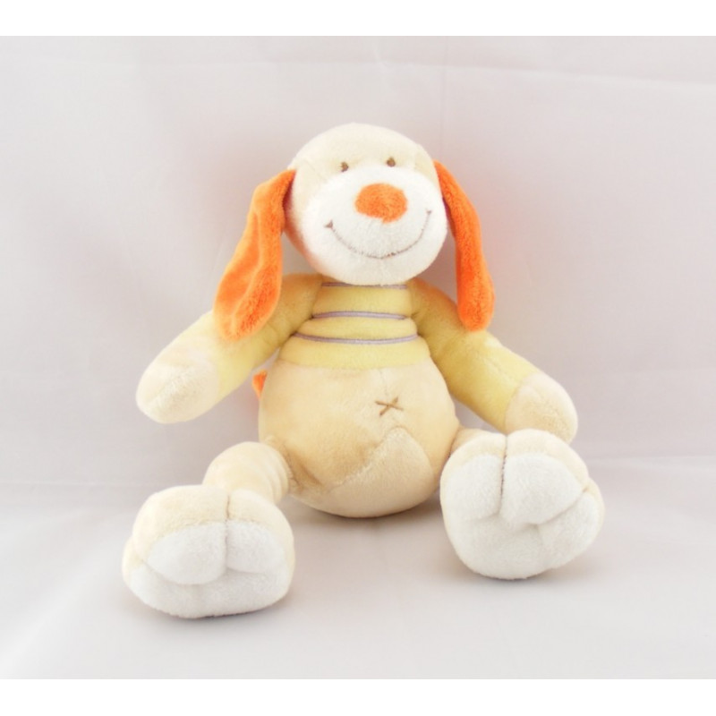 Doudou lion jaune bleu MOTS D'ENFANTS