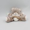 Doudou plat marionnette ours beige blanc TEX BABY