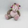 Doudou hérisson marron gris rose vert Manon NATTOU 28 cm