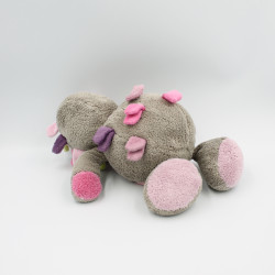 Doudou hérisson marron gris rose vert Manon NATTOU 28 cm