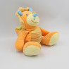 Doudou dinosaure orange bleu jaune KIABI KITCHOUN