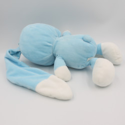 Doudou lapin bleu blanc étoiles coeurs AUCHAN BABY