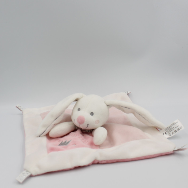 Doudou plat lapin blanc rose Tu es Ma Princesse SIMBA TOYS NICOTOY
