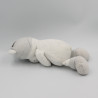 Doudou ours blanc rayé gris étoiles NICOTOY