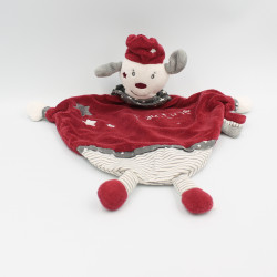 Doudou plat chien gris bordeaux Olaf et Faustine SAUTHON