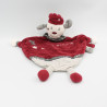 Doudou plat chien gris bordeaux Olaf et Faustine SAUTHON