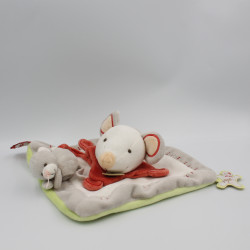 Doudou et compagnie plat souris gris blanc vert rouge anniversaire j'aime papa