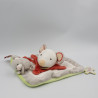 Doudou et compagnie plat souris gris blanc vert rouge anniversaire j'aime papa