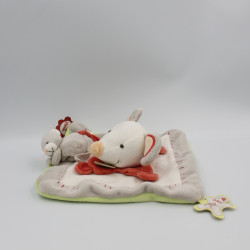 Doudou et compagnie plat souris gris blanc vert rouge anniversaire j'aime papa